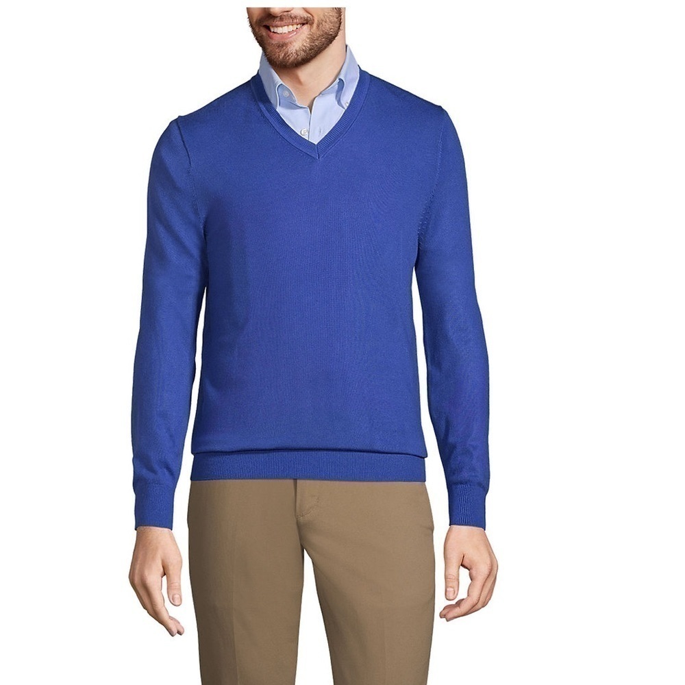 Mens Lands End VNeck Sweater size M 38-40